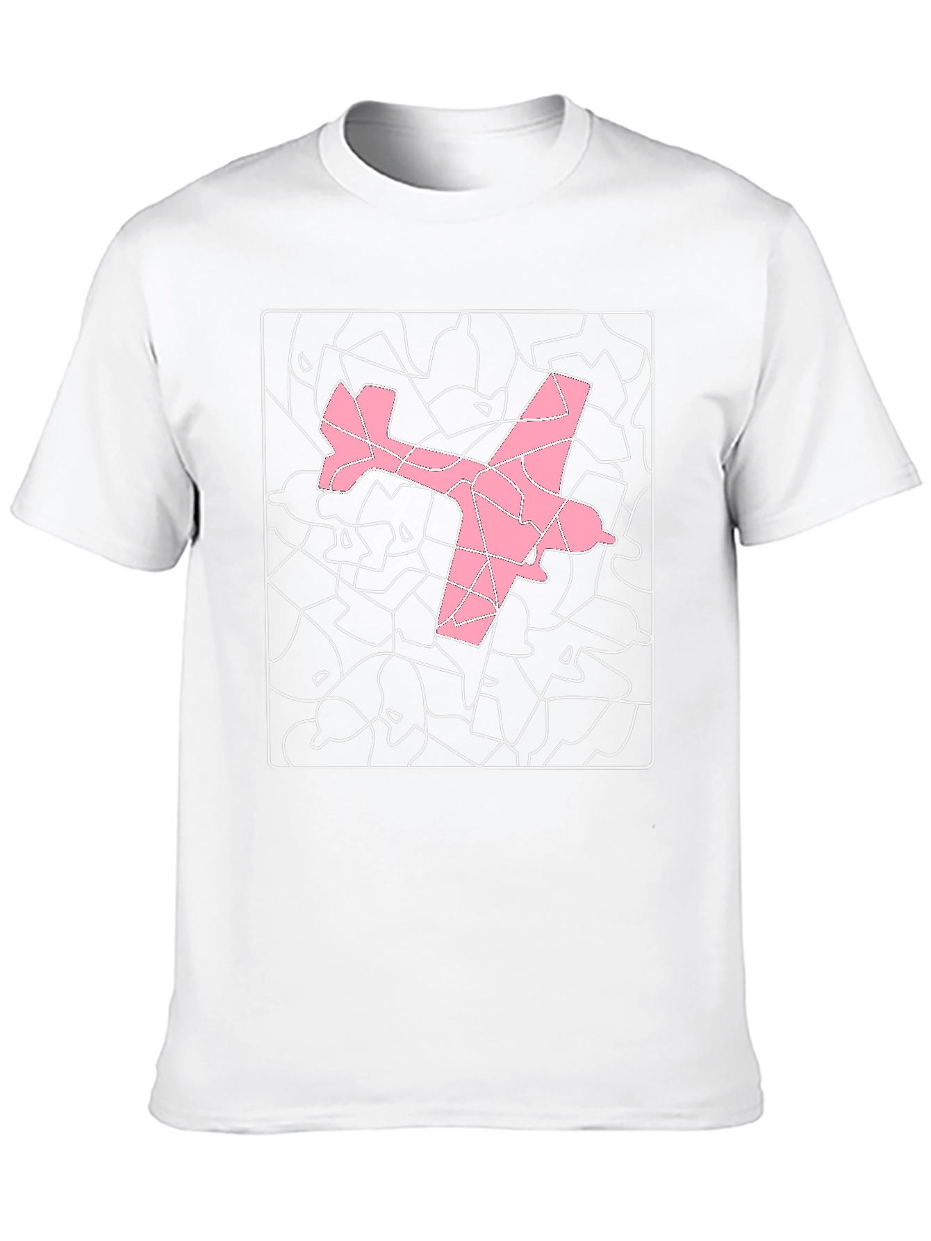 Pink Airplane Graphic Tee - Stylish Abstract Design