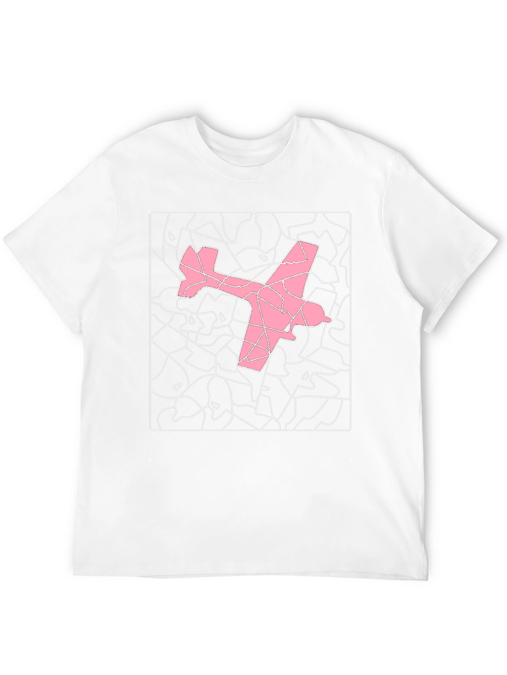 Pink Airplane Graphic Tee - Stylish Abstract Design