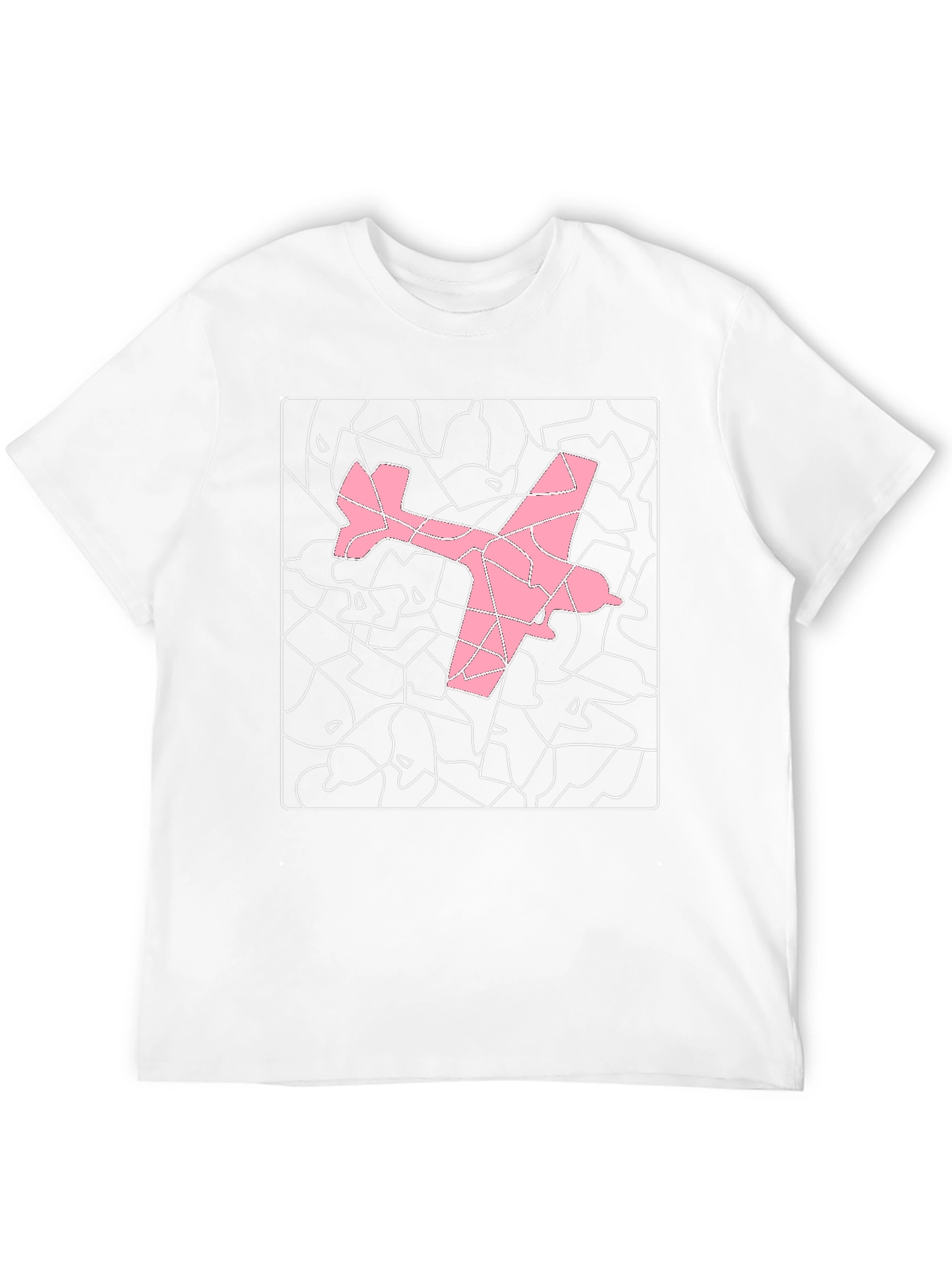 Pink Airplane Graphic Tee - Stylish Abstract Design