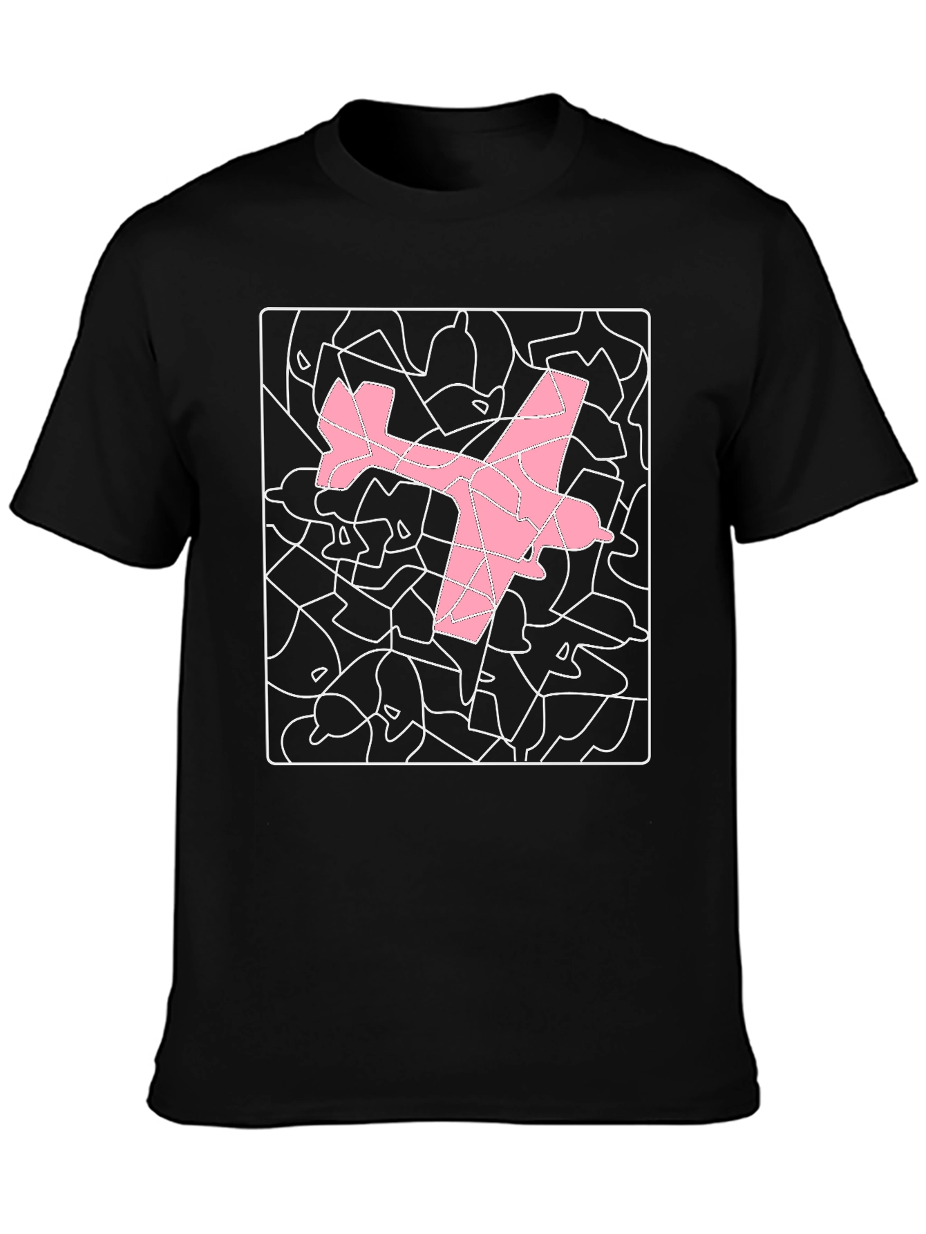 Pink Airplane Graphic Tee - Stylish Abstract Design
