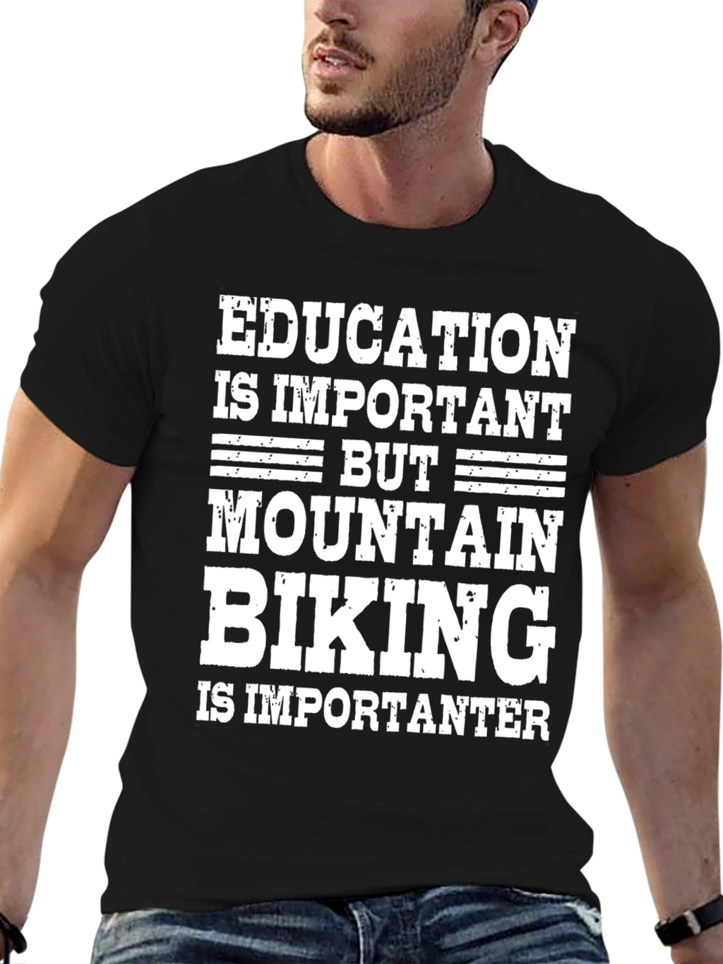 Mountain Biking T-Shirt - Education Is Important