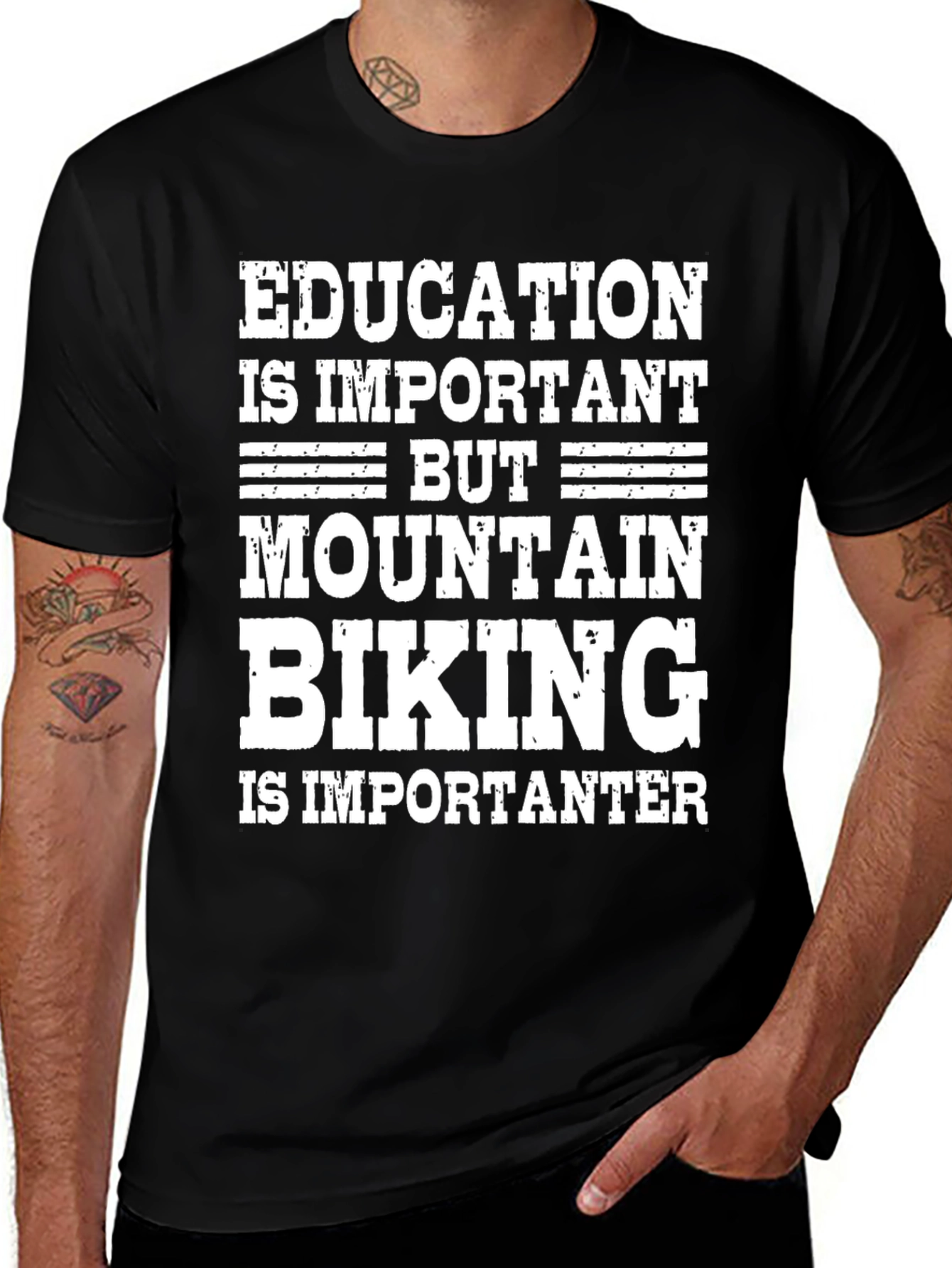 Mountain Biking T-Shirt - Education Is Important