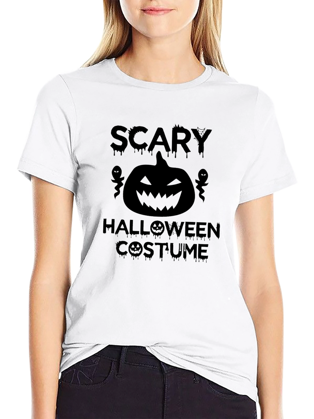 Scary Halloween Costume T-Shirt - Black