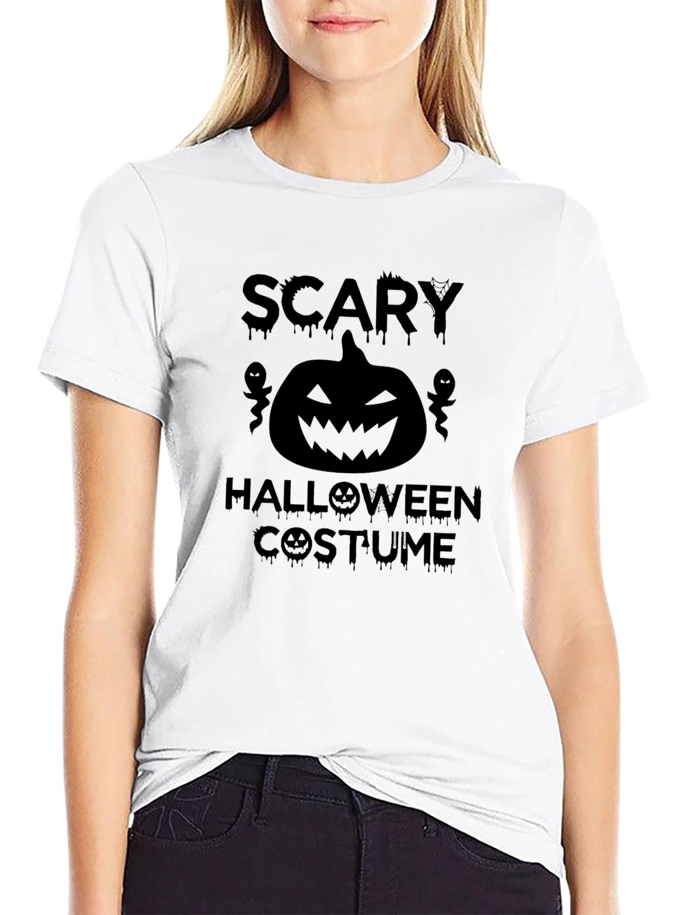 Scary Halloween Costume T-Shirt - Black
