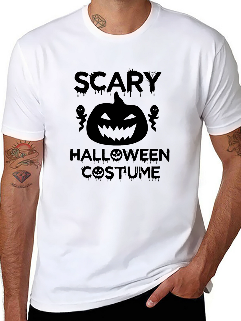 Scary Halloween Costume T-Shirt - Black