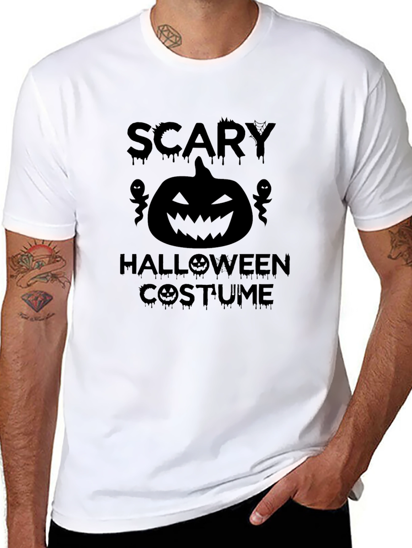 Scary Halloween Costume T-Shirt - Black