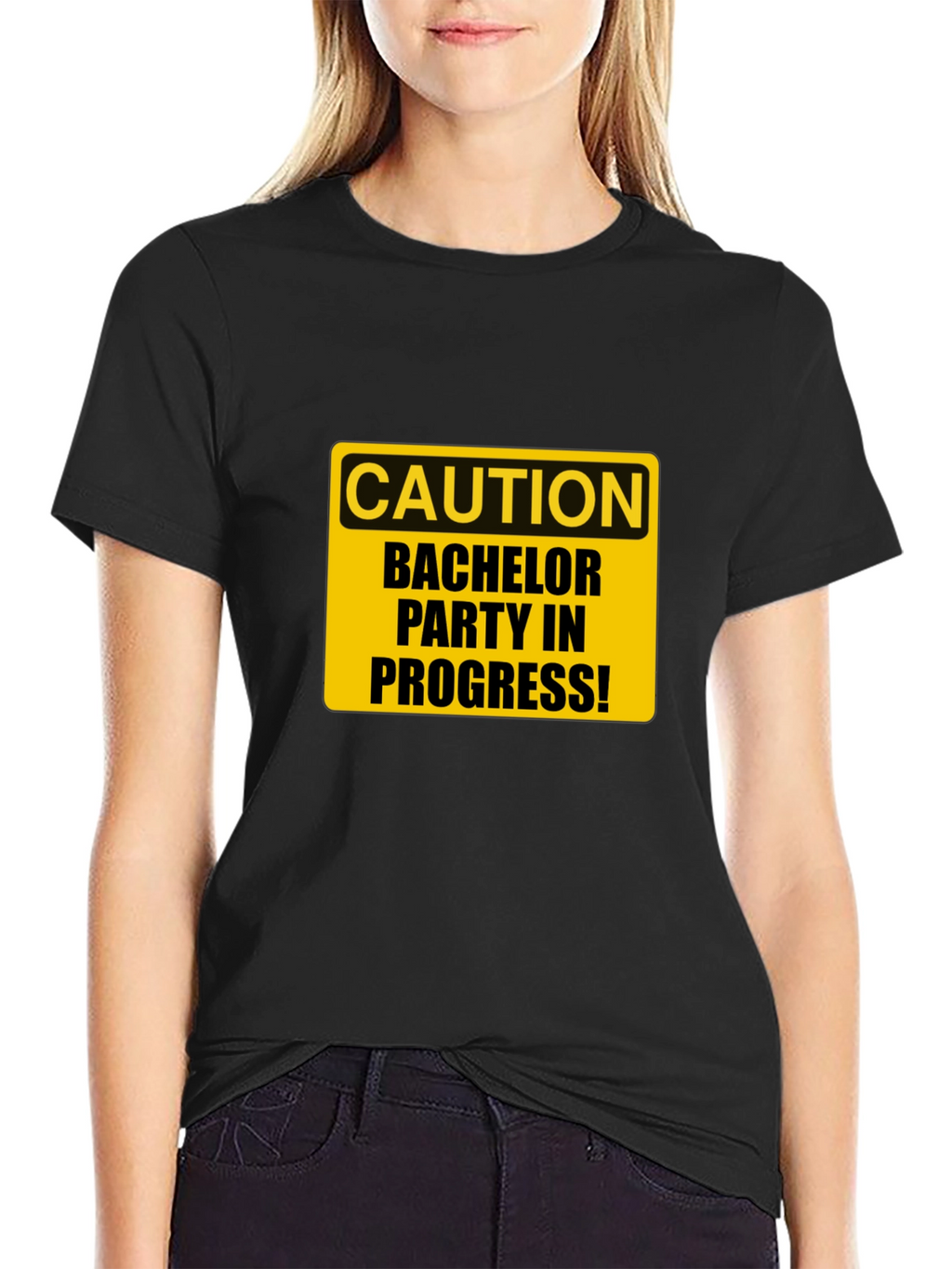 Bachelor Party Caution Tee - Black