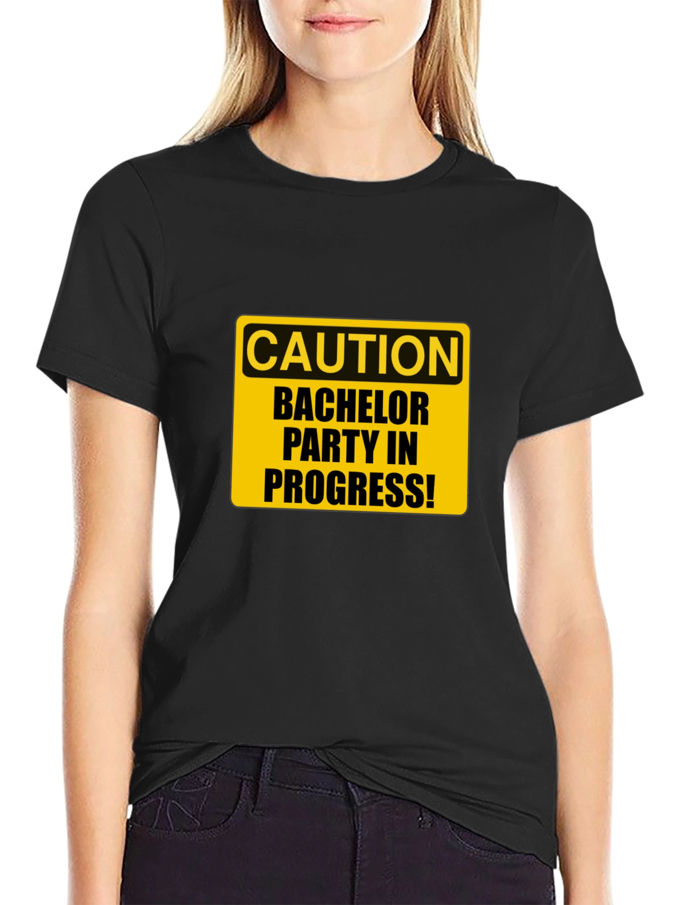 Bachelor Party Caution Tee - Black