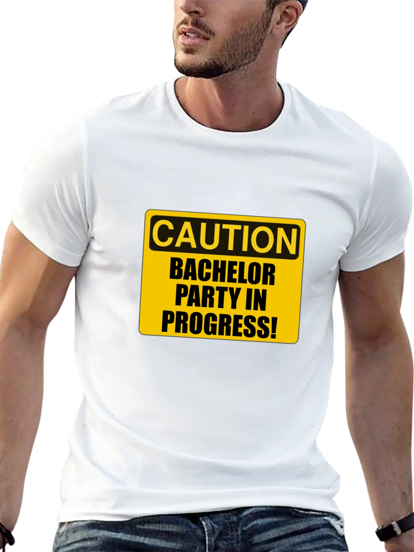 Bachelor Party Caution Tee - Black