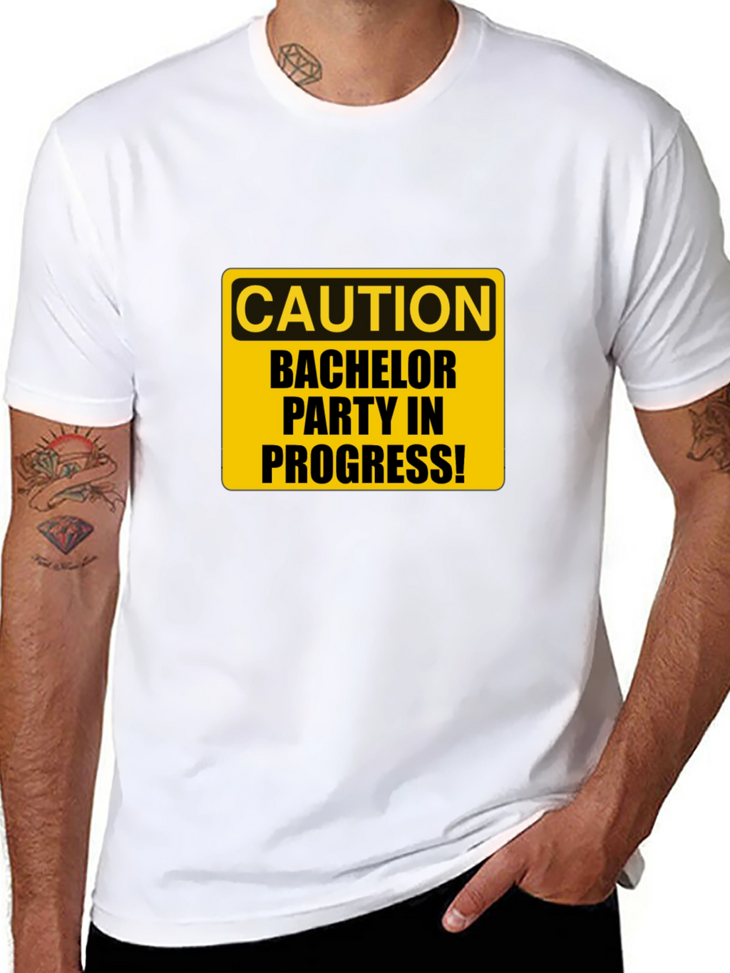 Bachelor Party Caution Tee - Black
