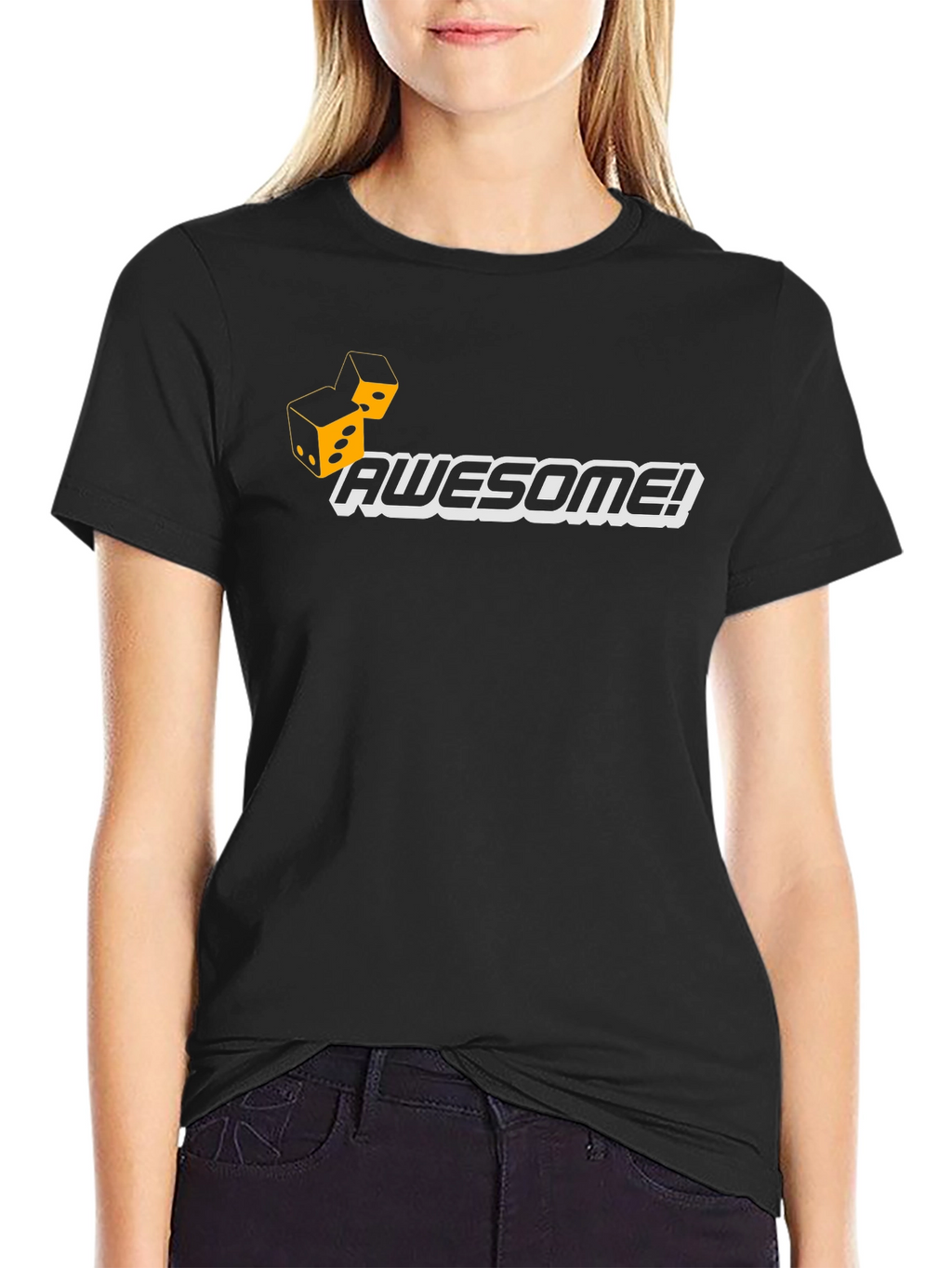 Awesome Dice Graphic T-Shirt - Black