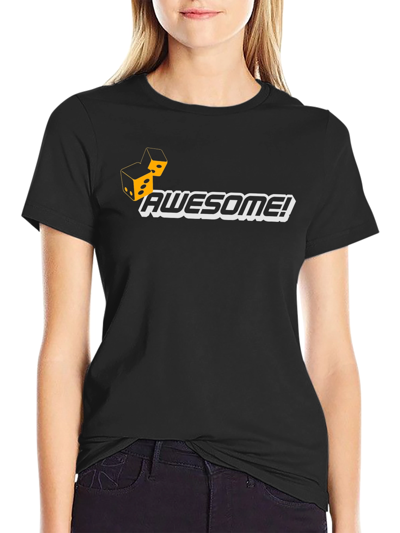 Awesome Dice Graphic T-Shirt - Black