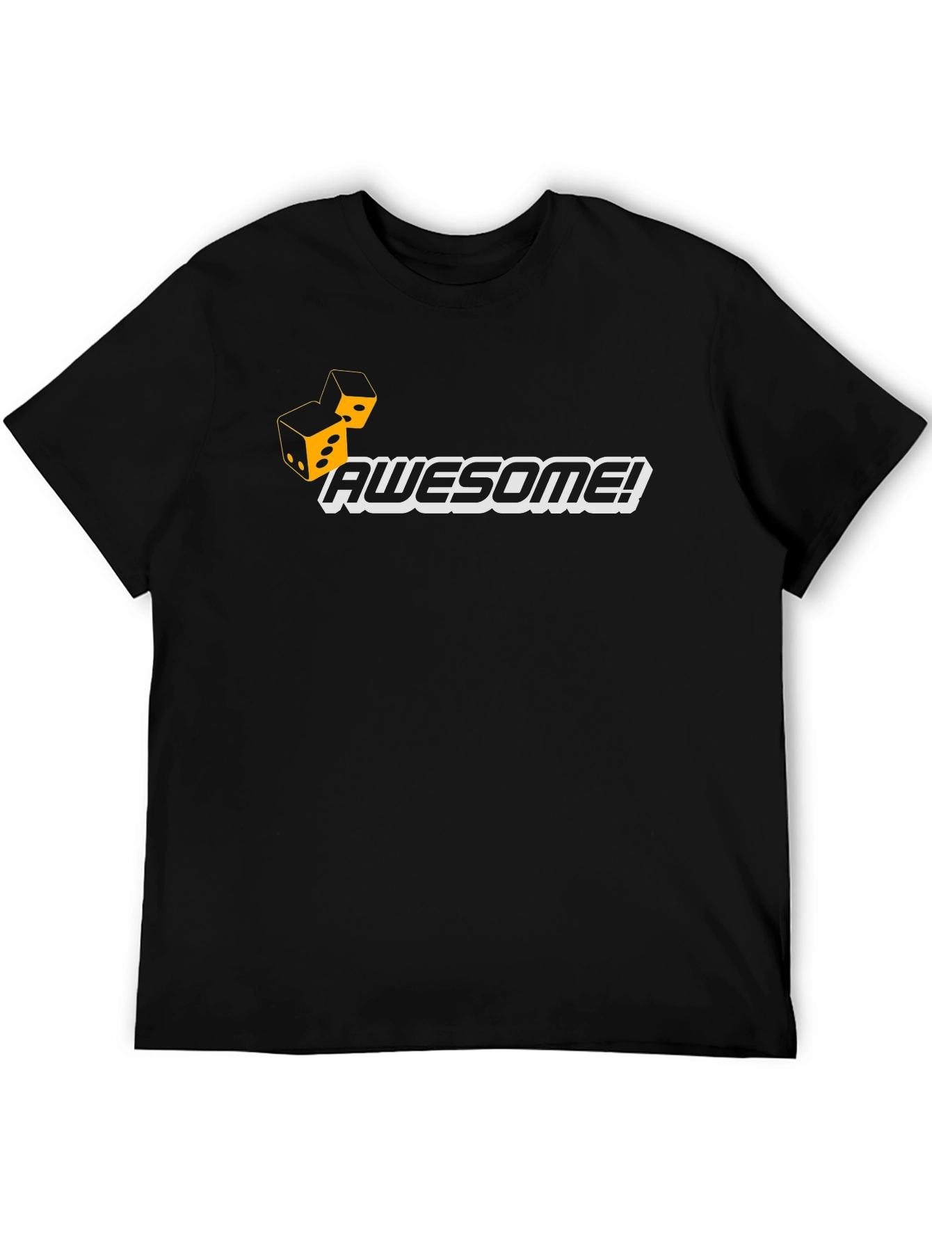Awesome Dice Graphic T-Shirt - Black