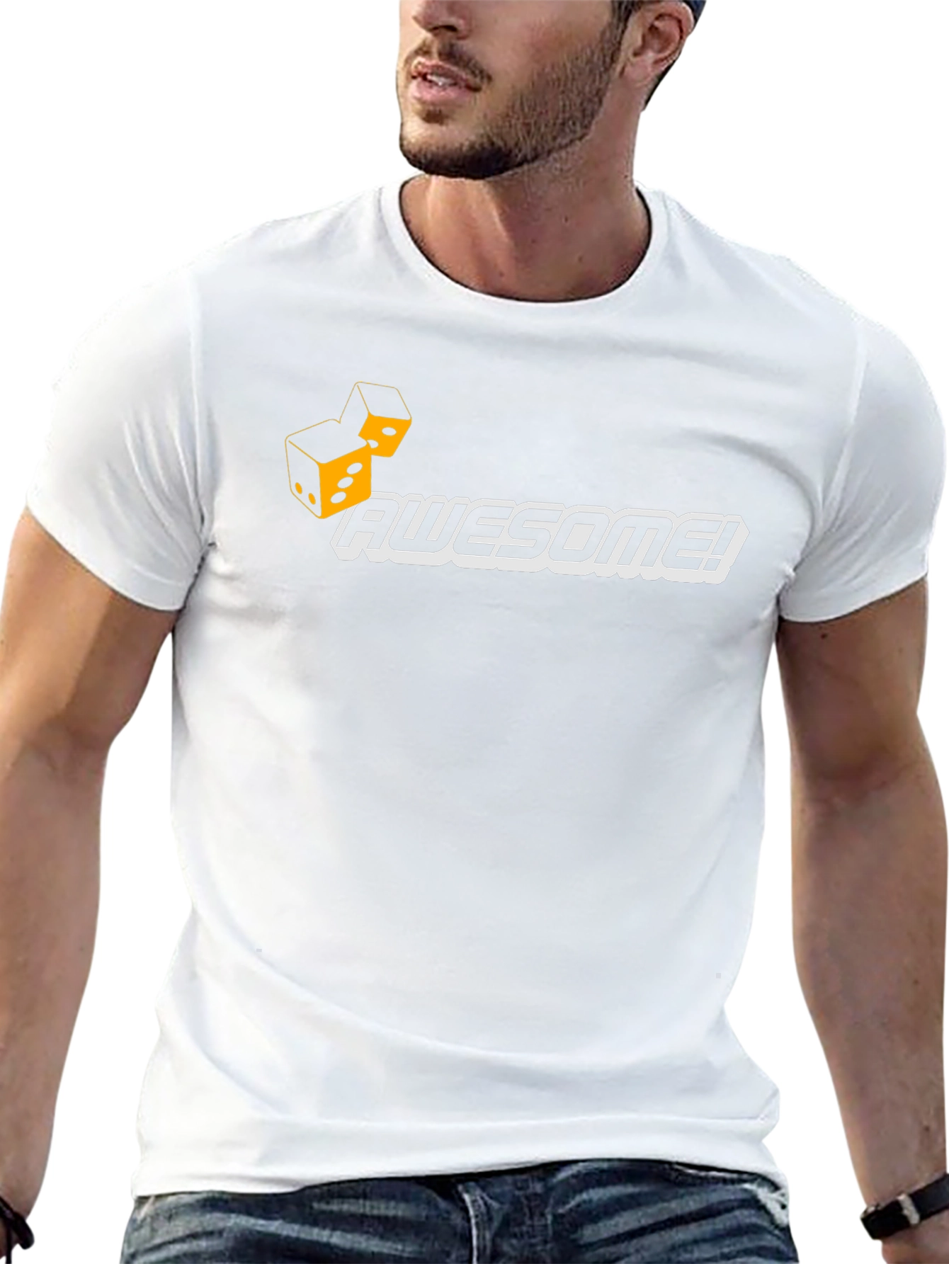 Awesome Dice Graphic T-Shirt - Black