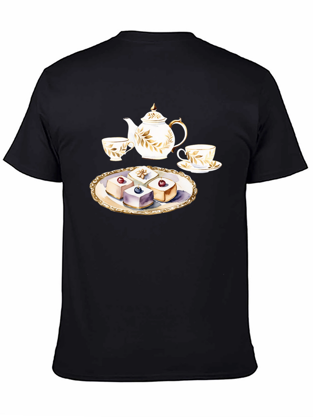 Tea Time T-Shirt: Teapot and Cakes Graphic Tee