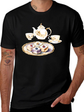 Tea Time T-Shirt: Teapot and Cakes Graphic Tee