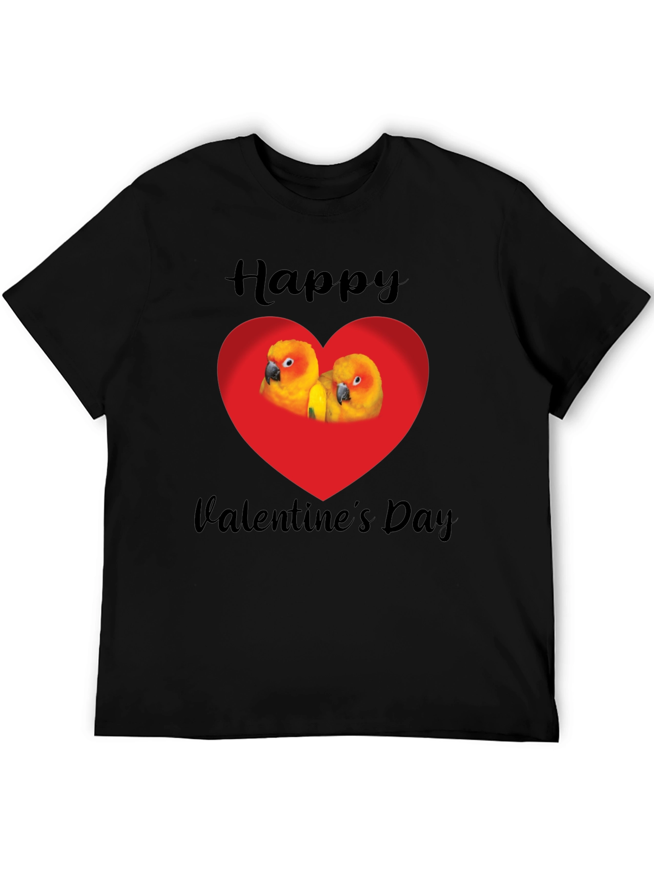 Happy Valentines Day Parrot Heart Graphic Tee