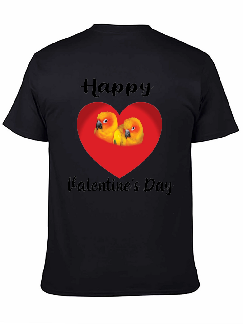 Happy Valentines Day Parrot Heart Graphic Tee