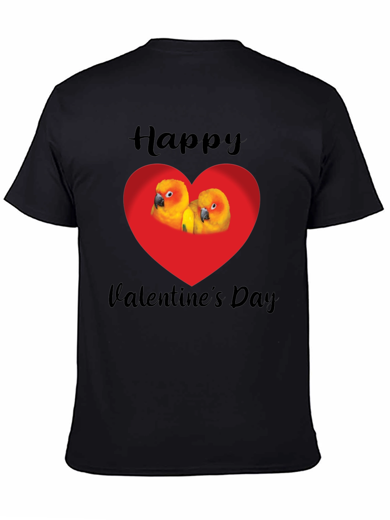 Happy Valentines Day Parrot Heart Graphic Tee