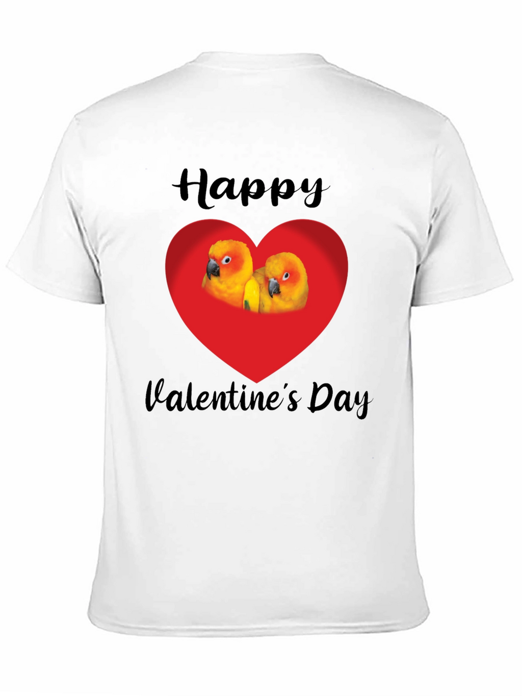 Happy Valentines Day Parrot Heart Graphic Tee