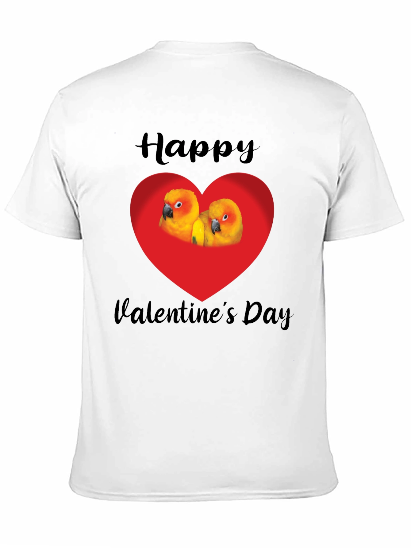 Happy Valentines Day Parrot Heart Graphic Tee