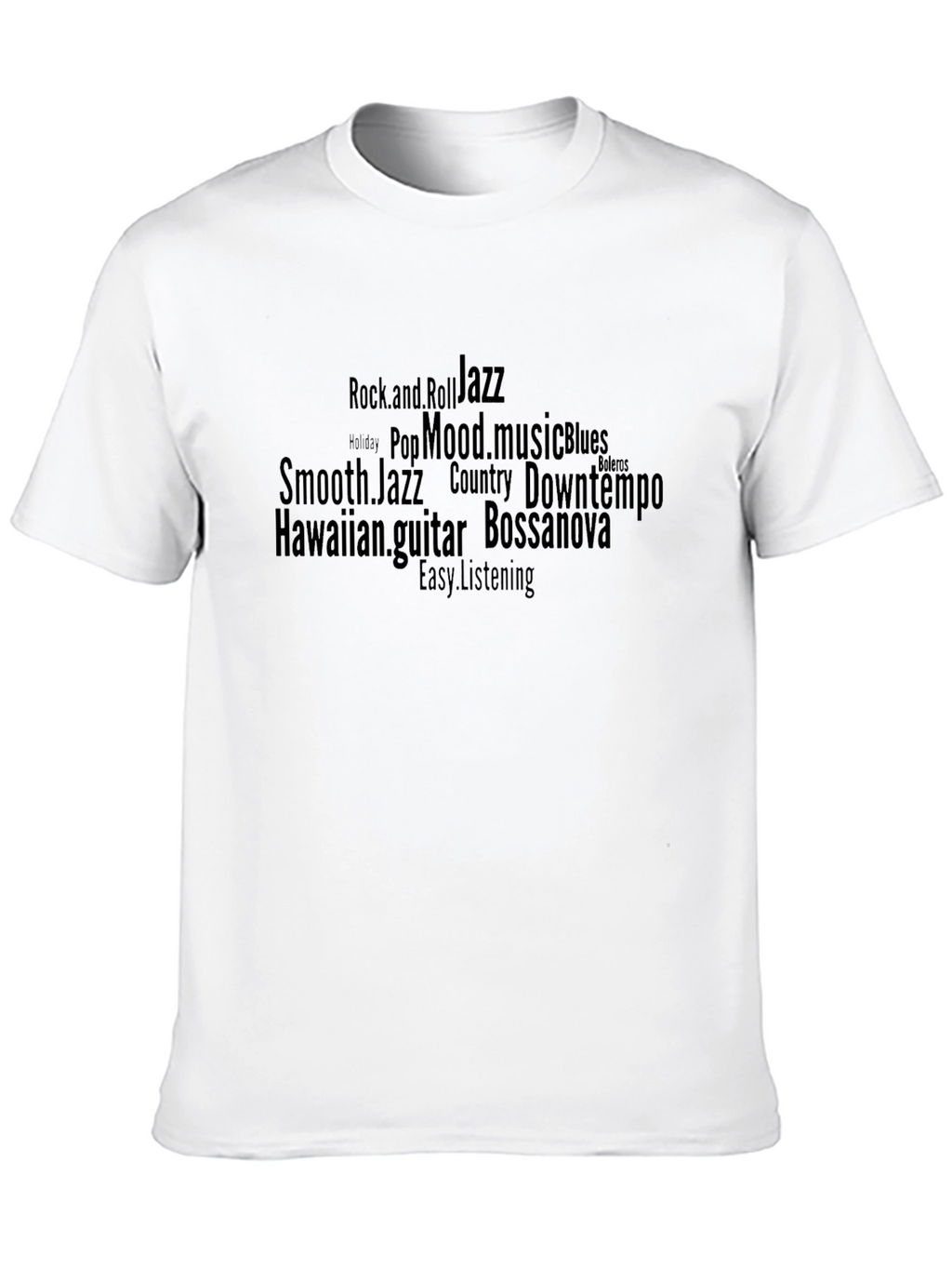 Music Genre Word Art Graphic T-Shirt