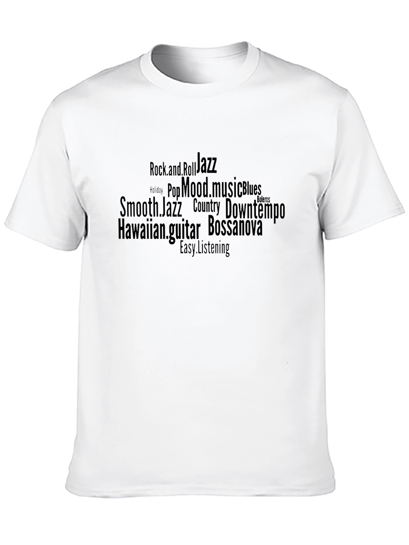 Music Genre Word Art Graphic T-Shirt