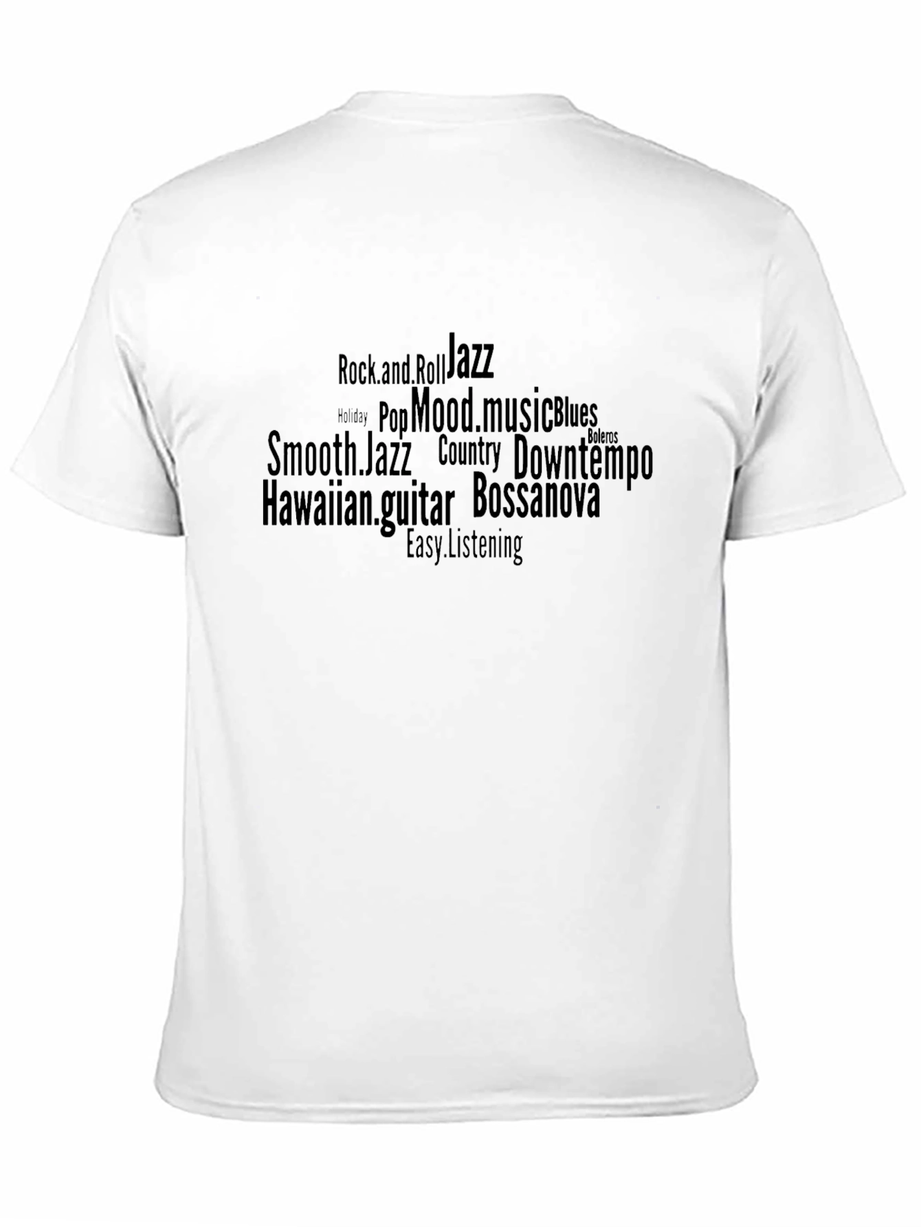 Music Genre Word Art Graphic T-Shirt