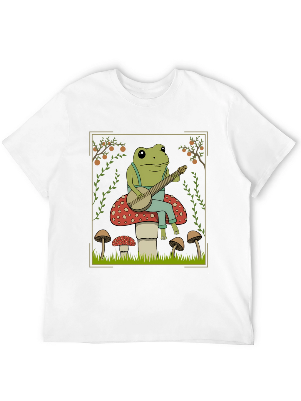 Frog Banjo Player T-Shirt - Toadstool Design