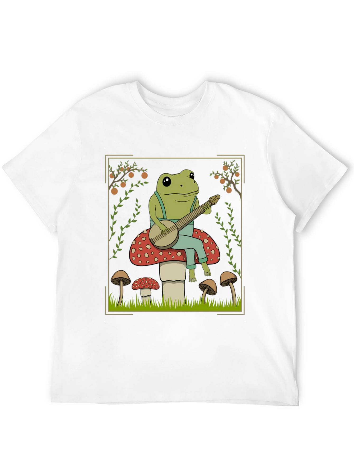 Frog Banjo Player T-Shirt - Toadstool Design