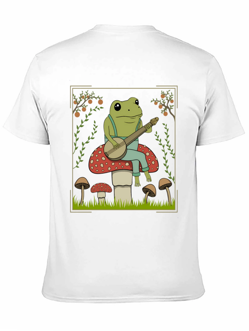 Frog Banjo Player T-Shirt - Toadstool Design