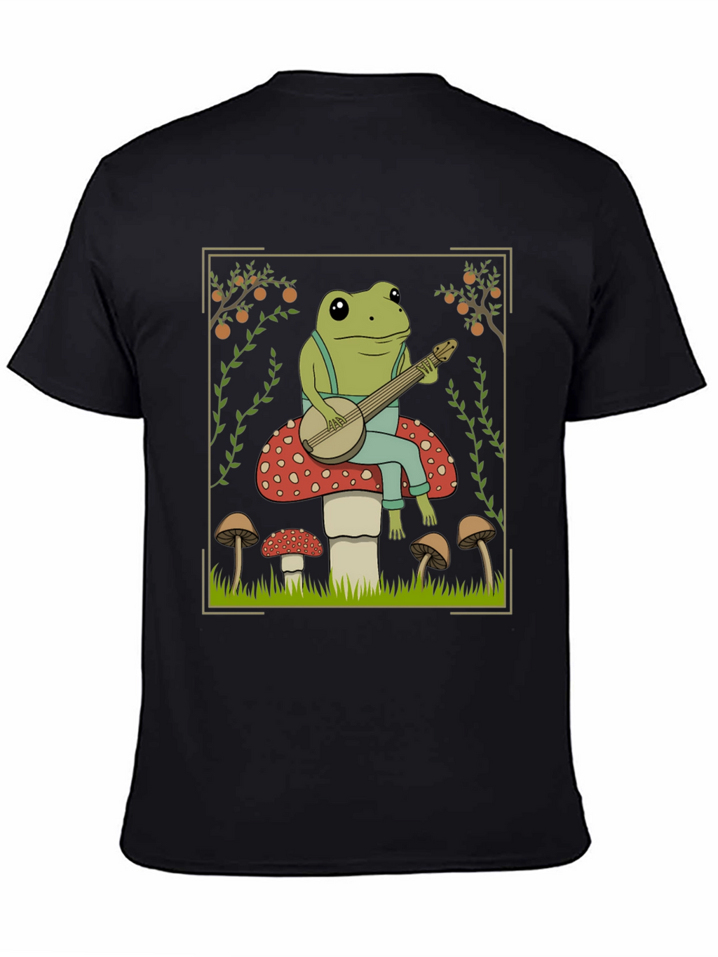 Frog Banjo Player T-Shirt - Toadstool Design