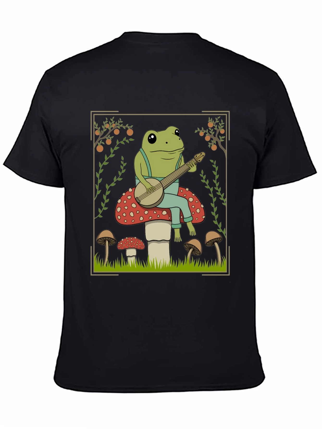 Frog Banjo Player T-Shirt - Toadstool Design