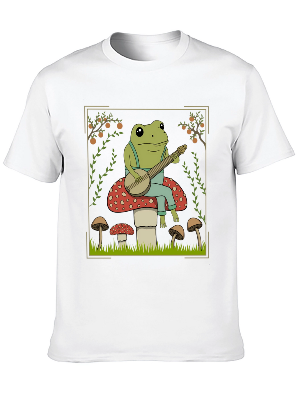 Frog Banjo Player T-Shirt - Toadstool Design