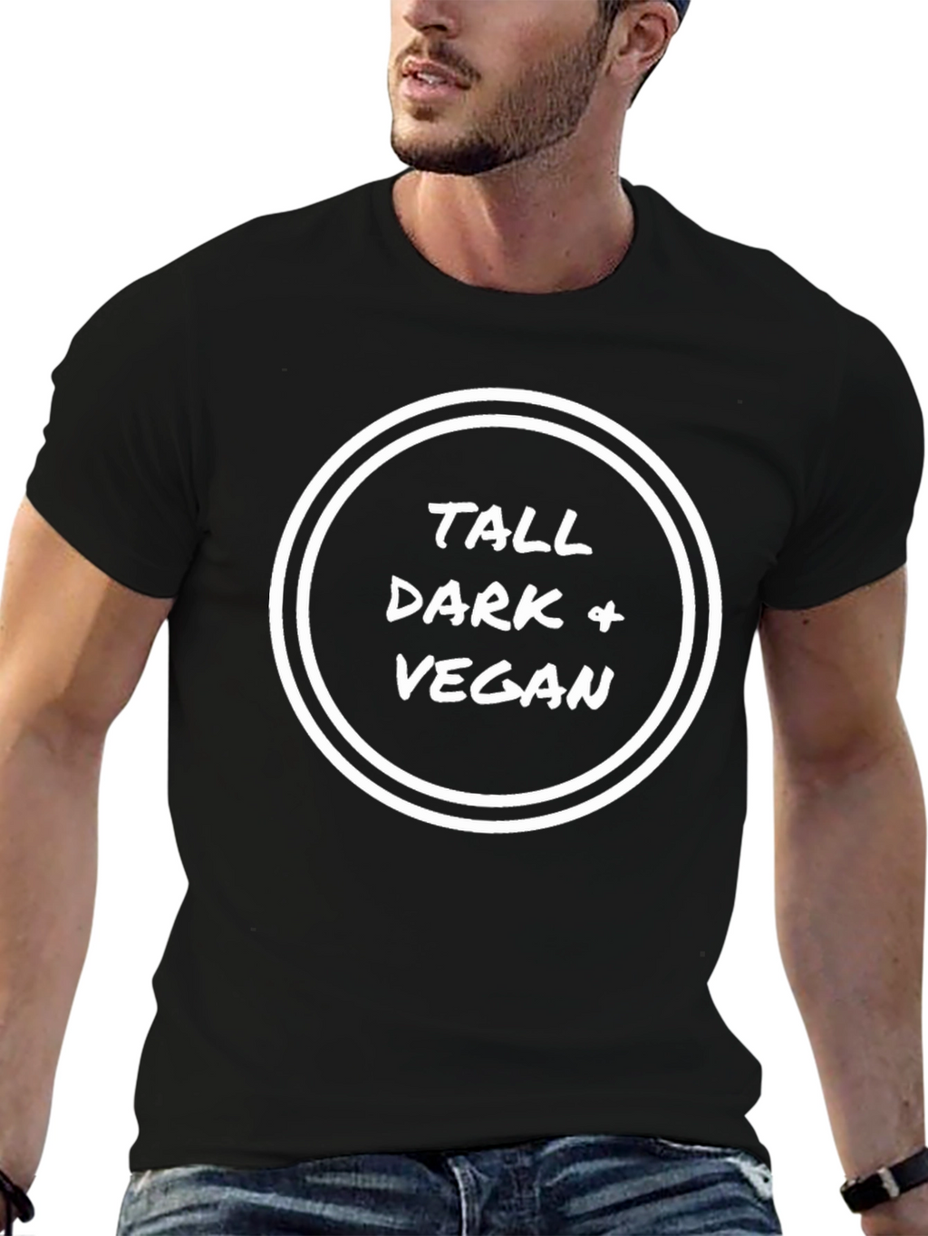 Tall Dark Vegan T-Shirt - Stylish Statement Tee