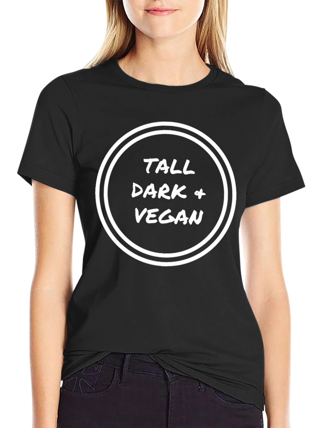 Tall Dark Vegan T-Shirt - Stylish Statement Tee
