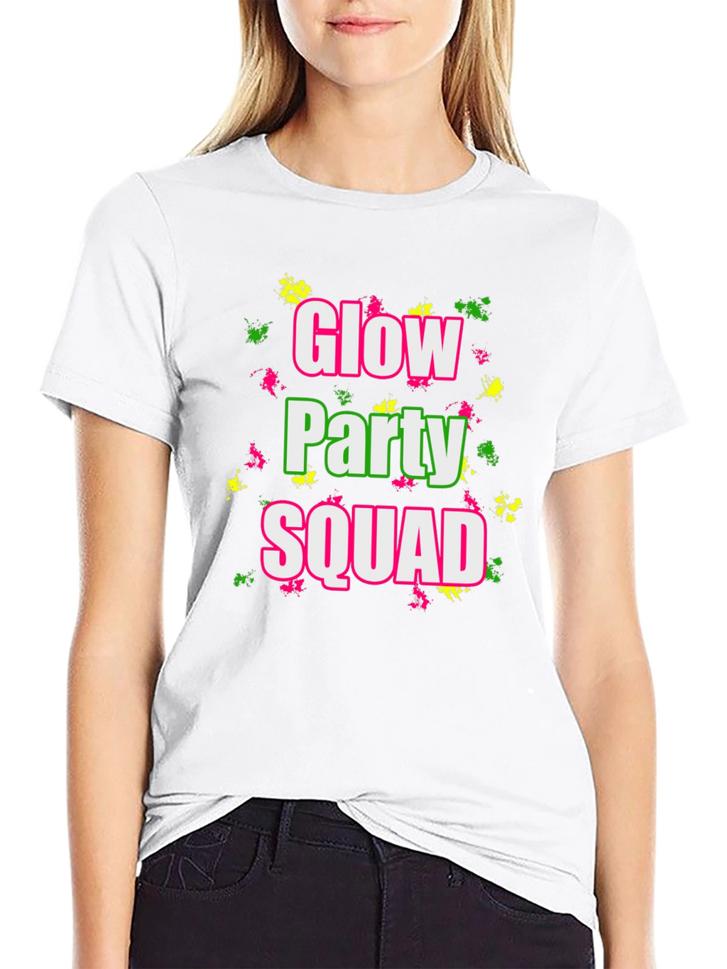 Glow Party Squad Black T-Shirt