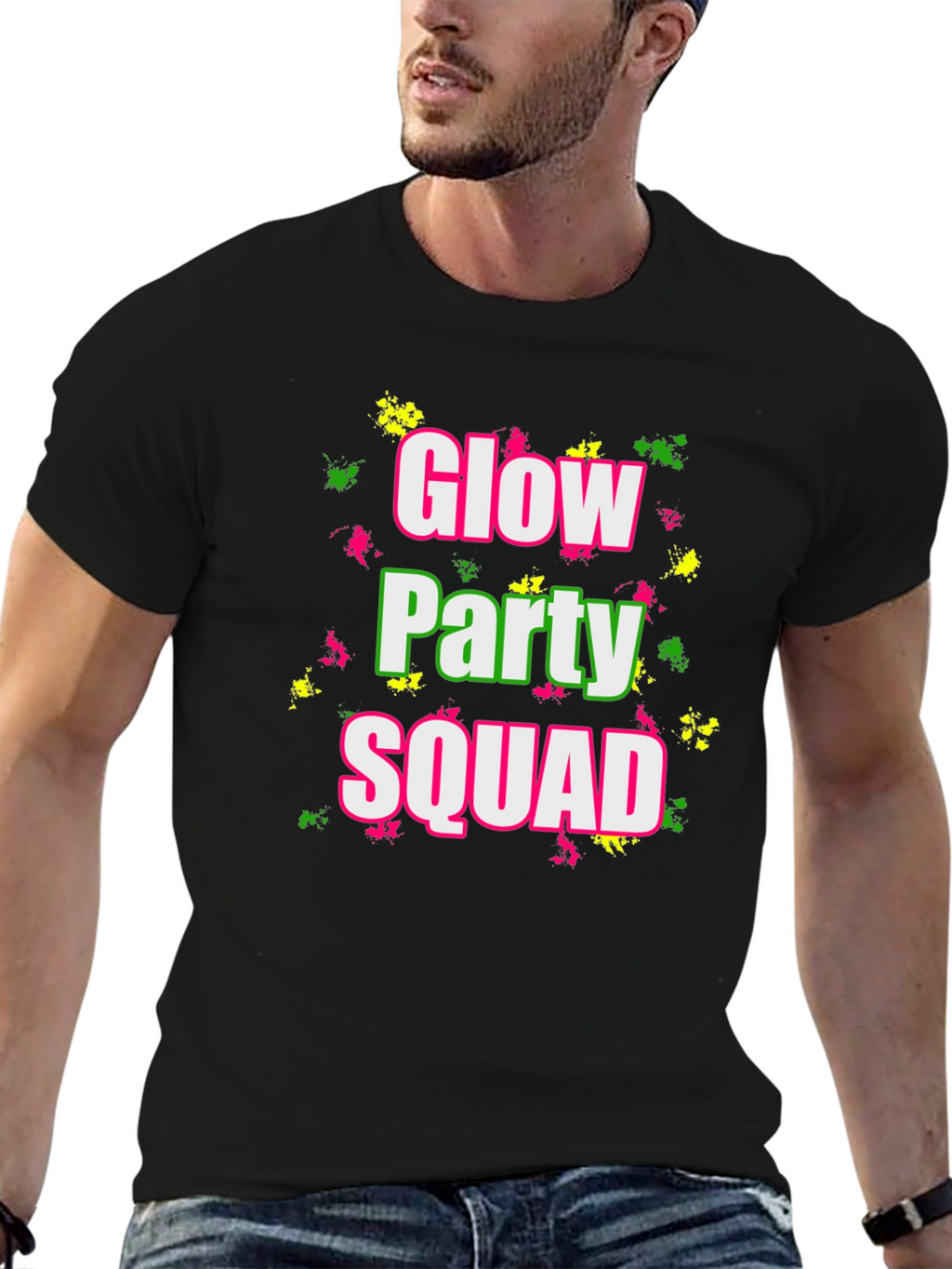 Glow Party Squad Black T-Shirt