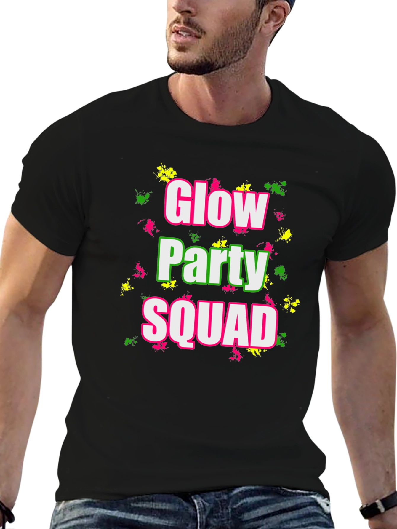 Glow Party Squad Black T-Shirt
