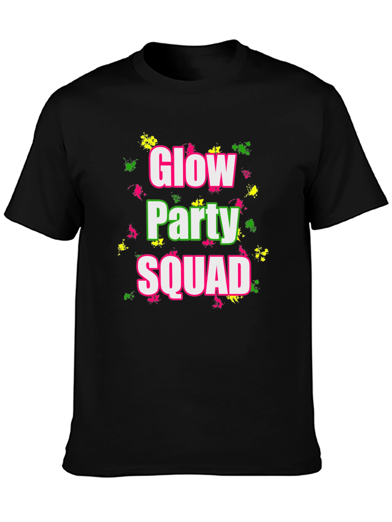 Glow Party Squad Black T-Shirt
