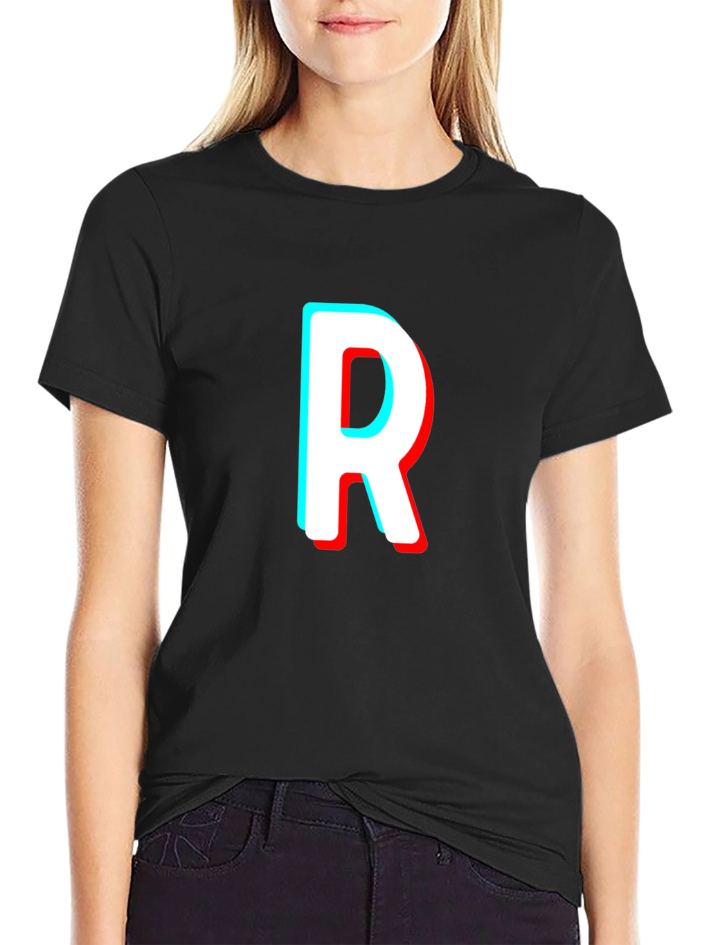 Letter R T-Shirt - Stylish 3D Effect Design