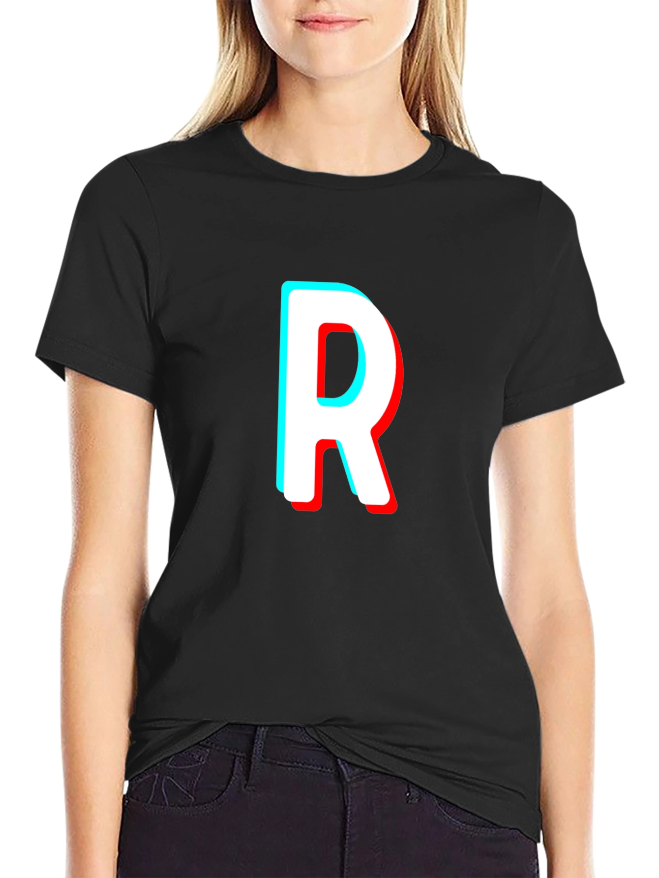 Letter R T-Shirt - Stylish 3D Effect Design