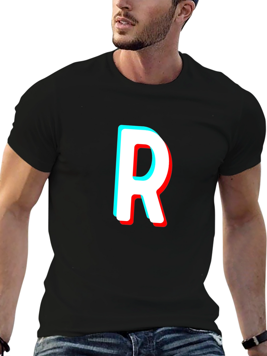 Letter R T-Shirt - Stylish 3D Effect Design