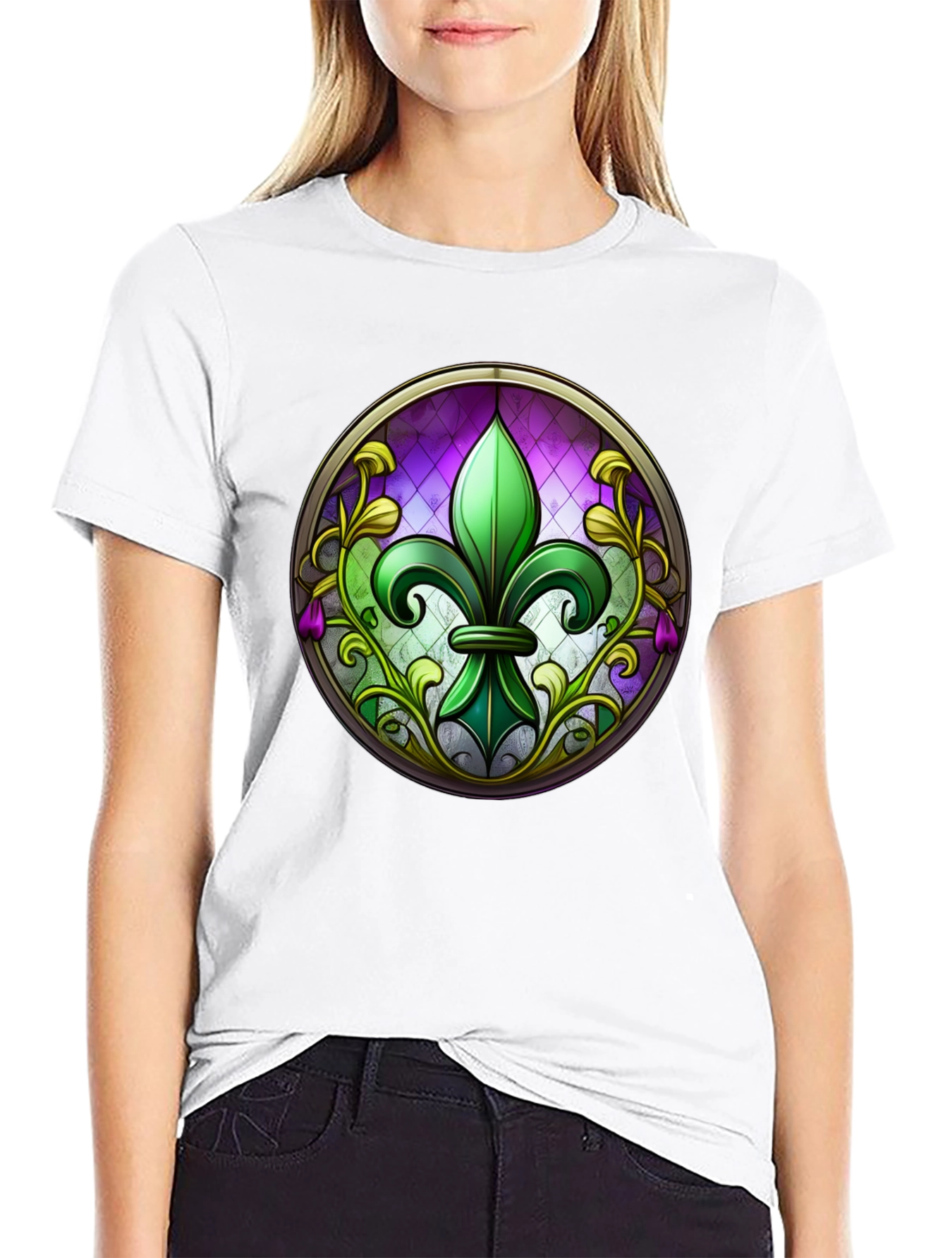 Fleur-de-lis Stained Glass T-Shirt
