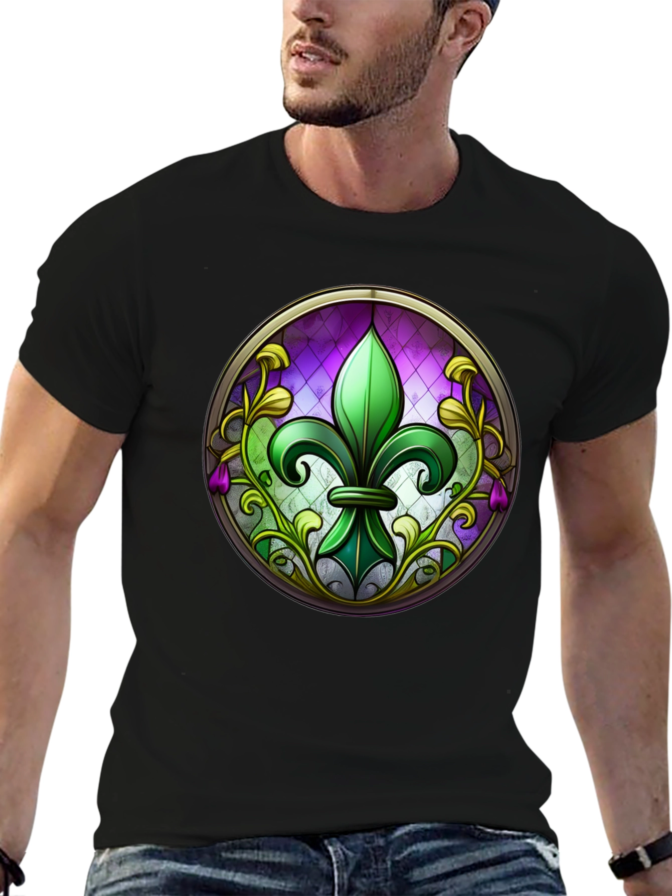 Fleur-de-lis Stained Glass T-Shirt