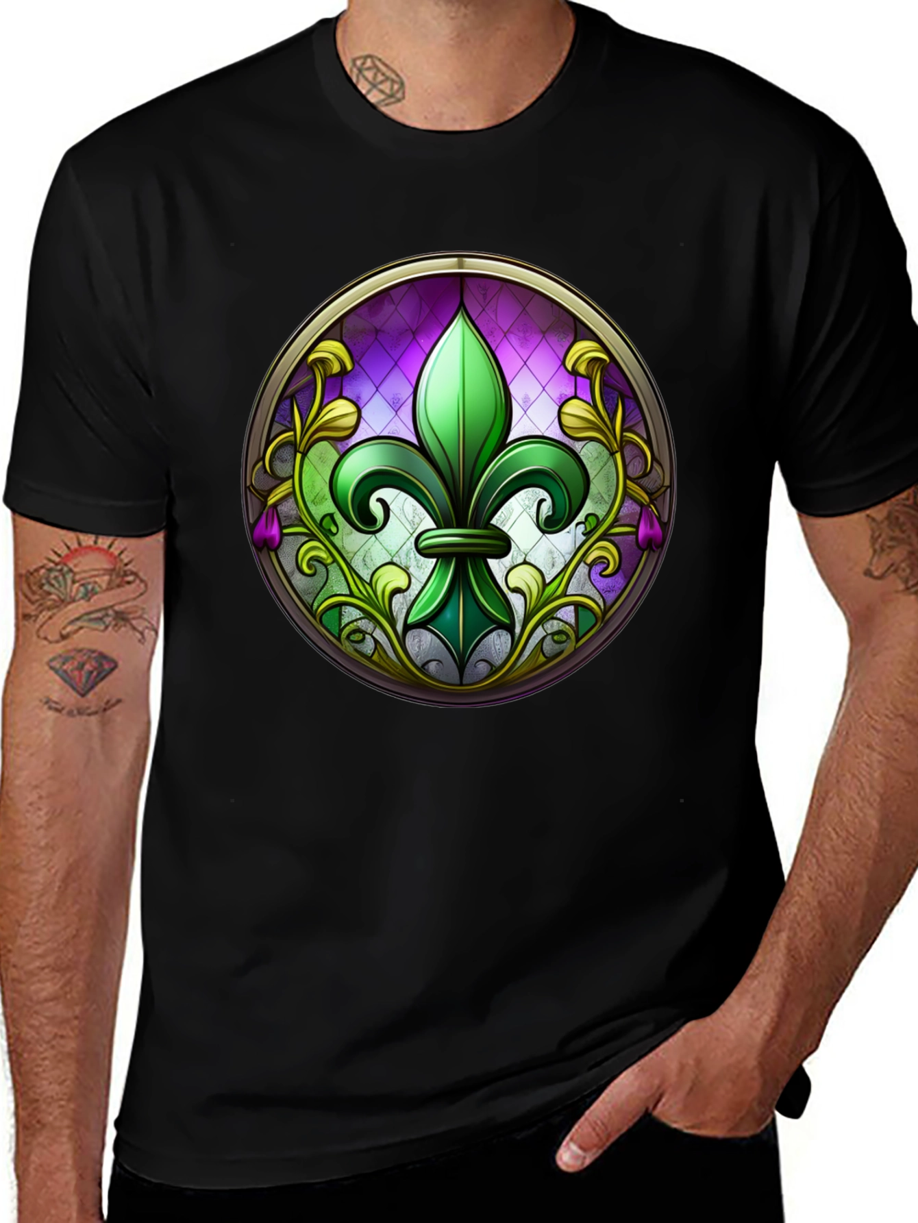 Fleur-de-lis Stained Glass T-Shirt