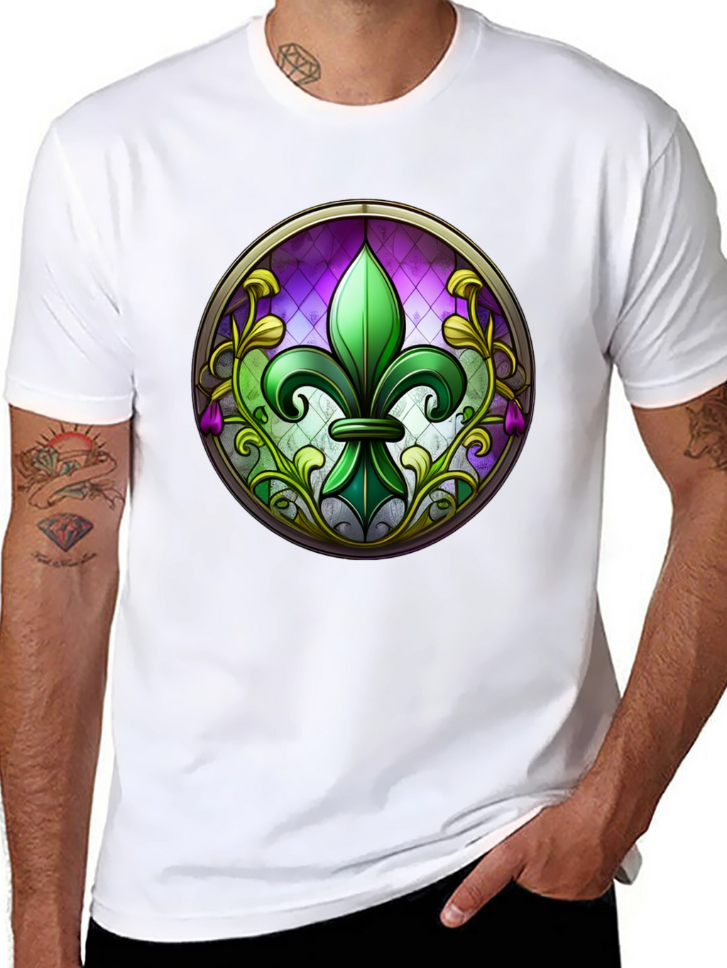 Fleur-de-lis Stained Glass T-Shirt