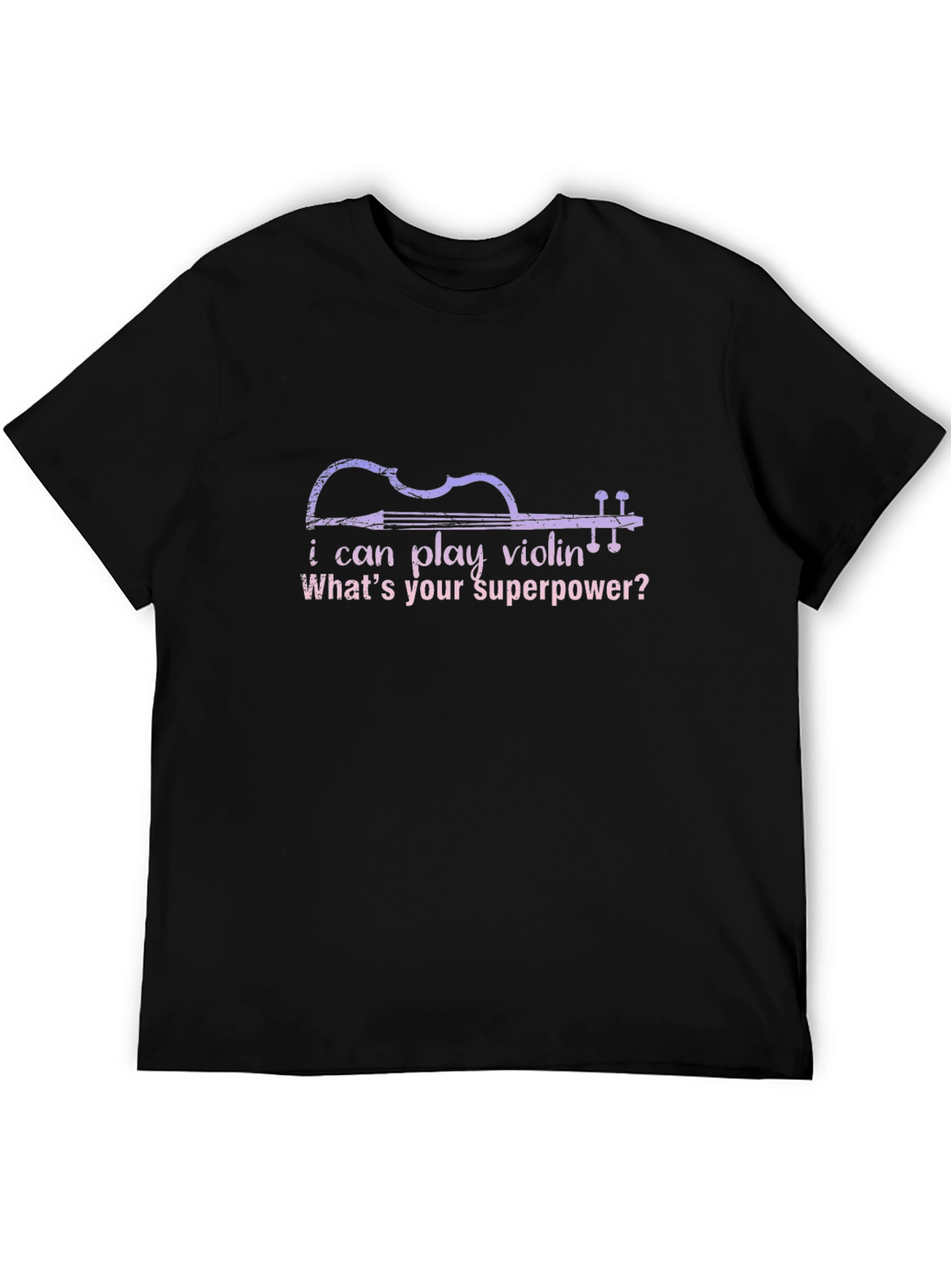 Violin Player Superpower Tee - Black Cotton Shirt