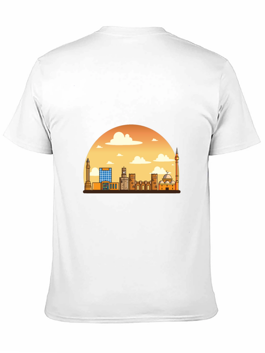 Cityscape Sunset Graphic Tee - Black