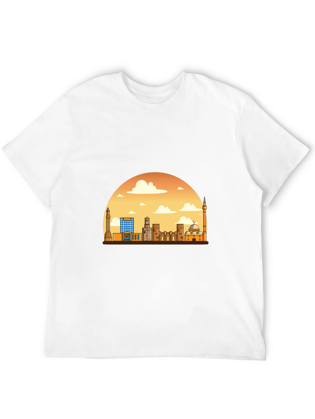 Cityscape Sunset Graphic Tee - Black